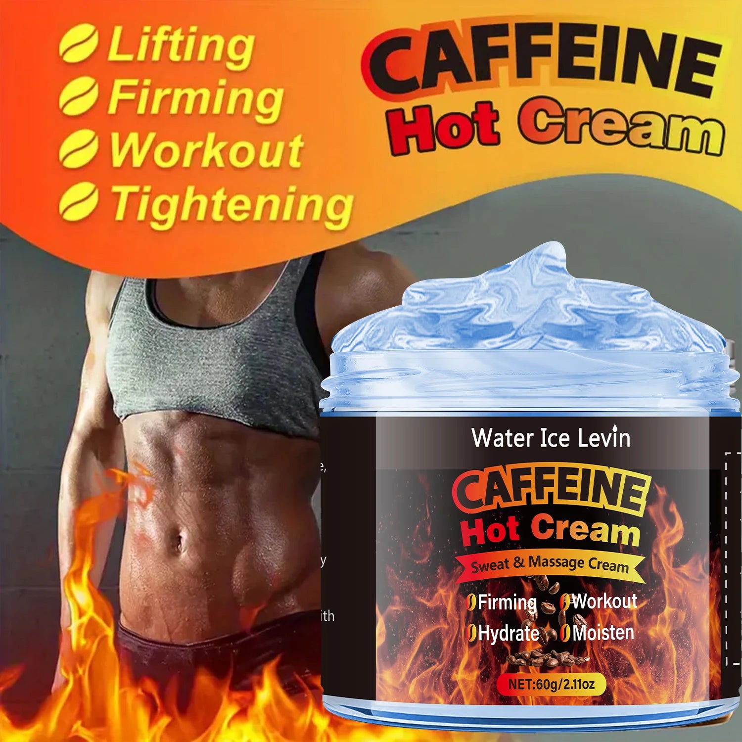 Caffeine Hot Cream Firming Body Moisturizer for Workout and Massage - 7