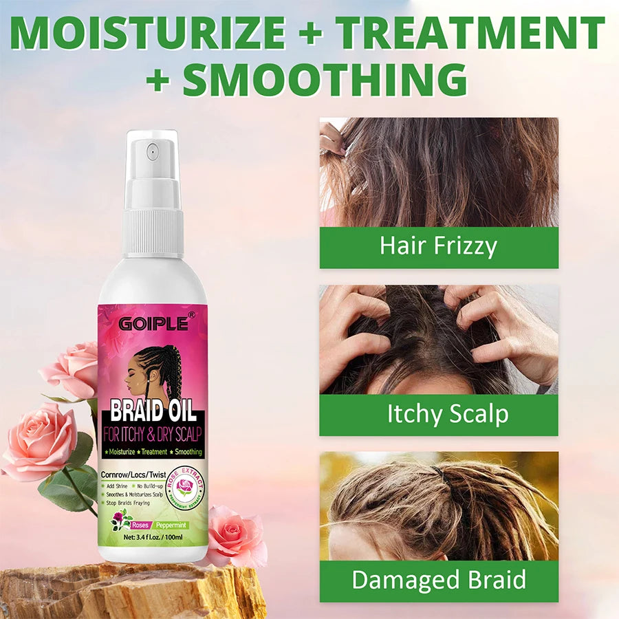 Goiple Braid Styling Kit Foam Mousse Braid Oil and Satin Bonnet