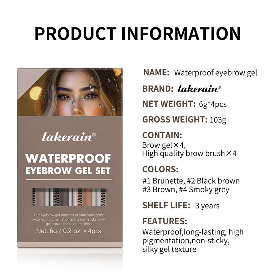Long-Lasting Waterproof Eyebrow Tint Gel Set - 13