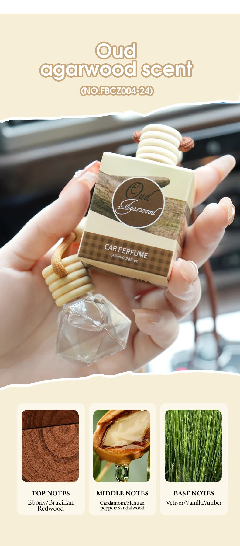 FORMBO Hanging Car Air Freshener Aromatherapy Diffuser Bottle - 30