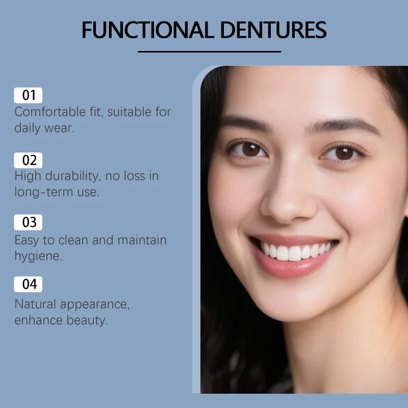 Temporary Realistic Denture Set for Missing Teeth and Gaps