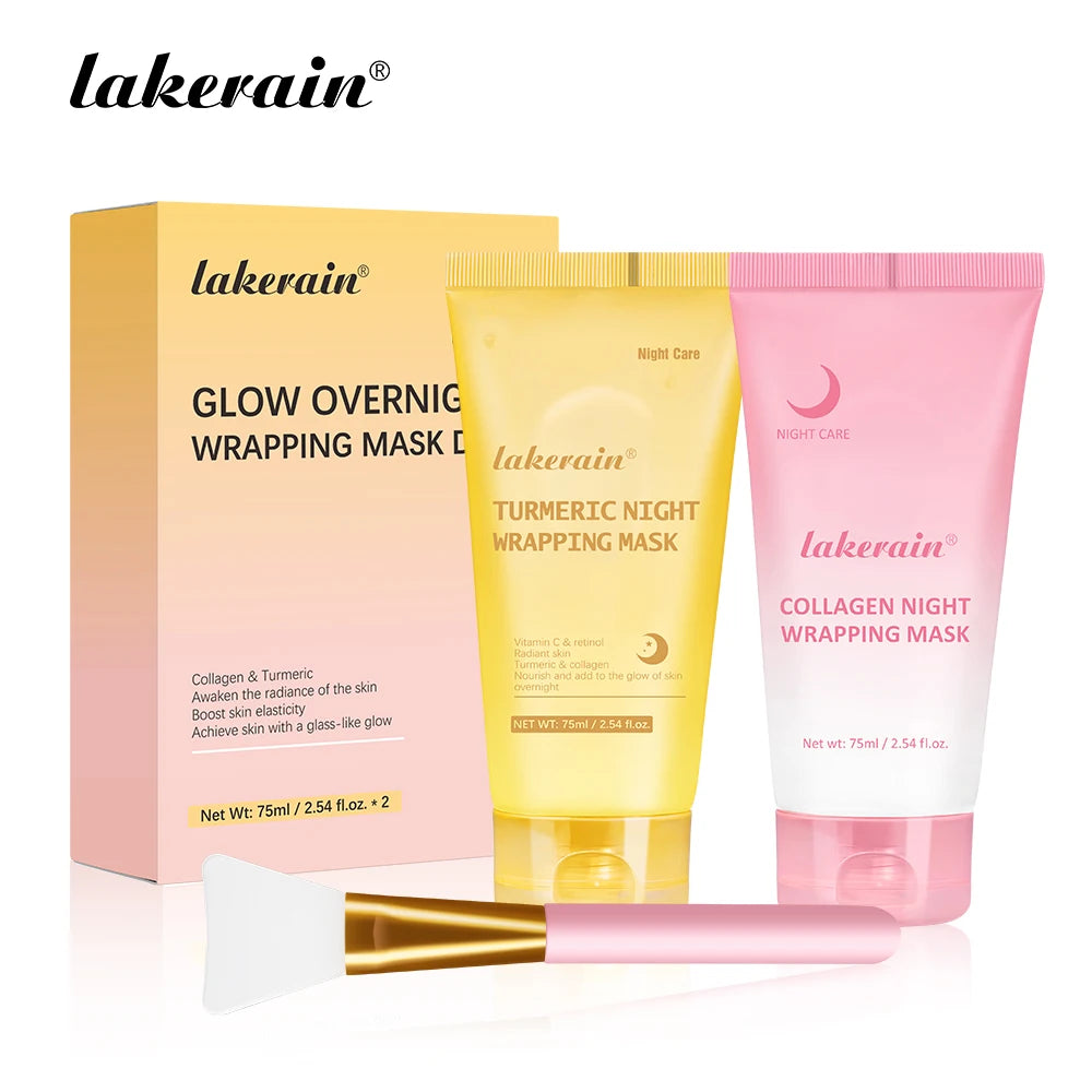 Collagen and Turmeric Overnight Wrapping Peel Off Face Mask Duo