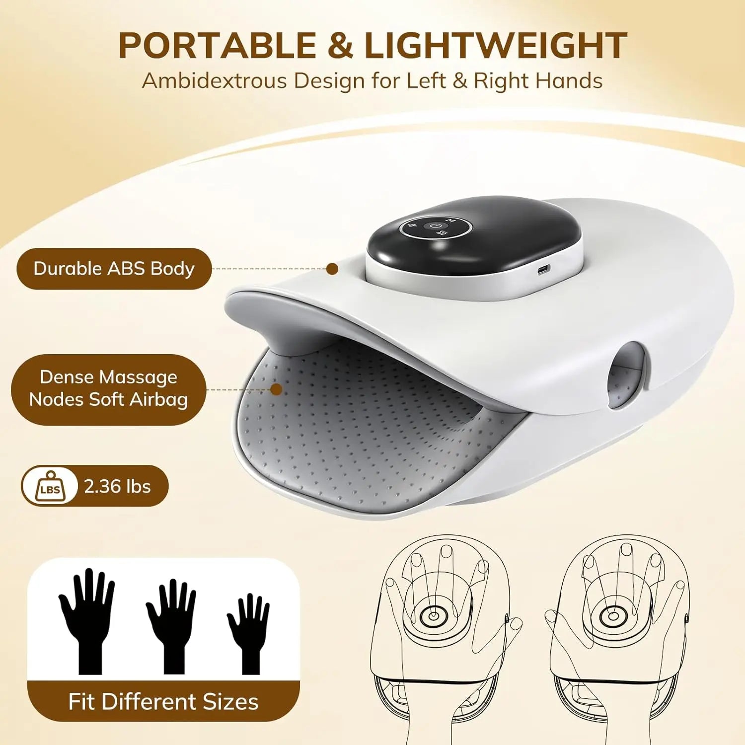 Cordless Hand and Finger Massager with Heat and Compression - 4