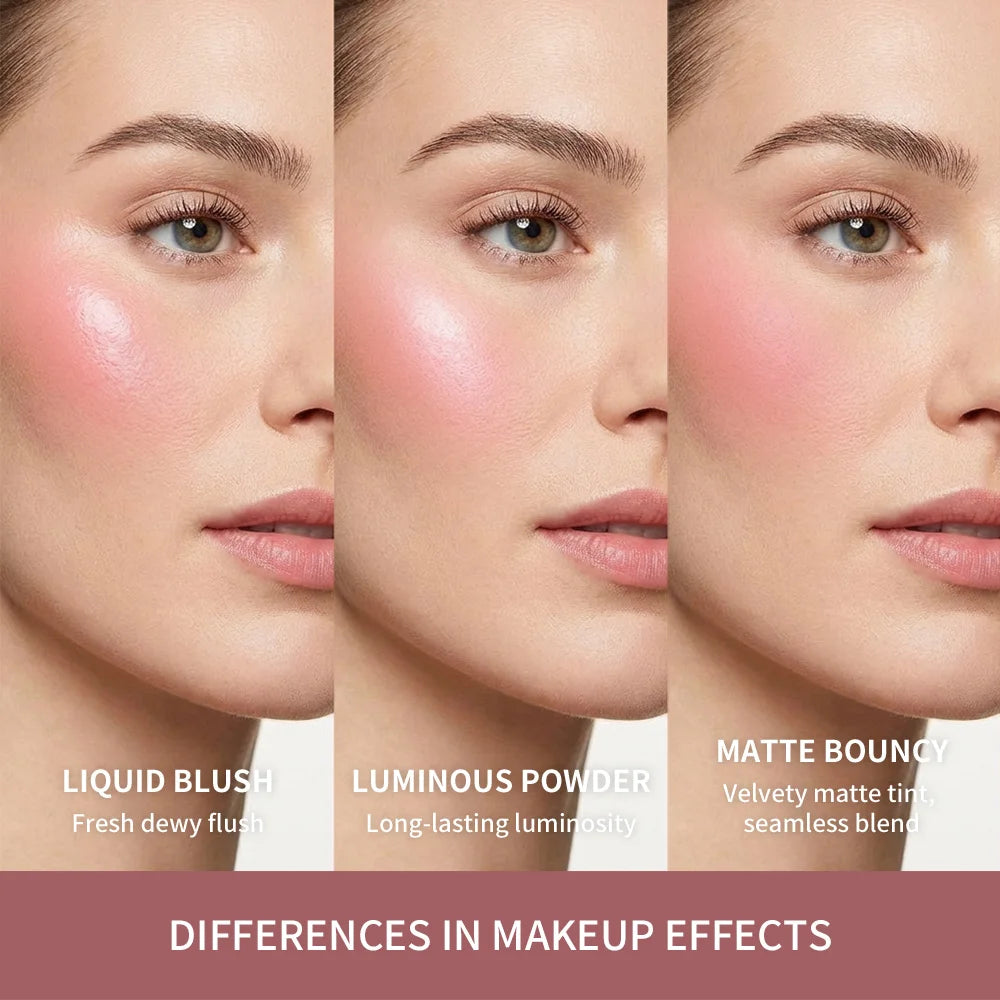 Matte Cream to Powder Bouncy Blush for Natural Flush