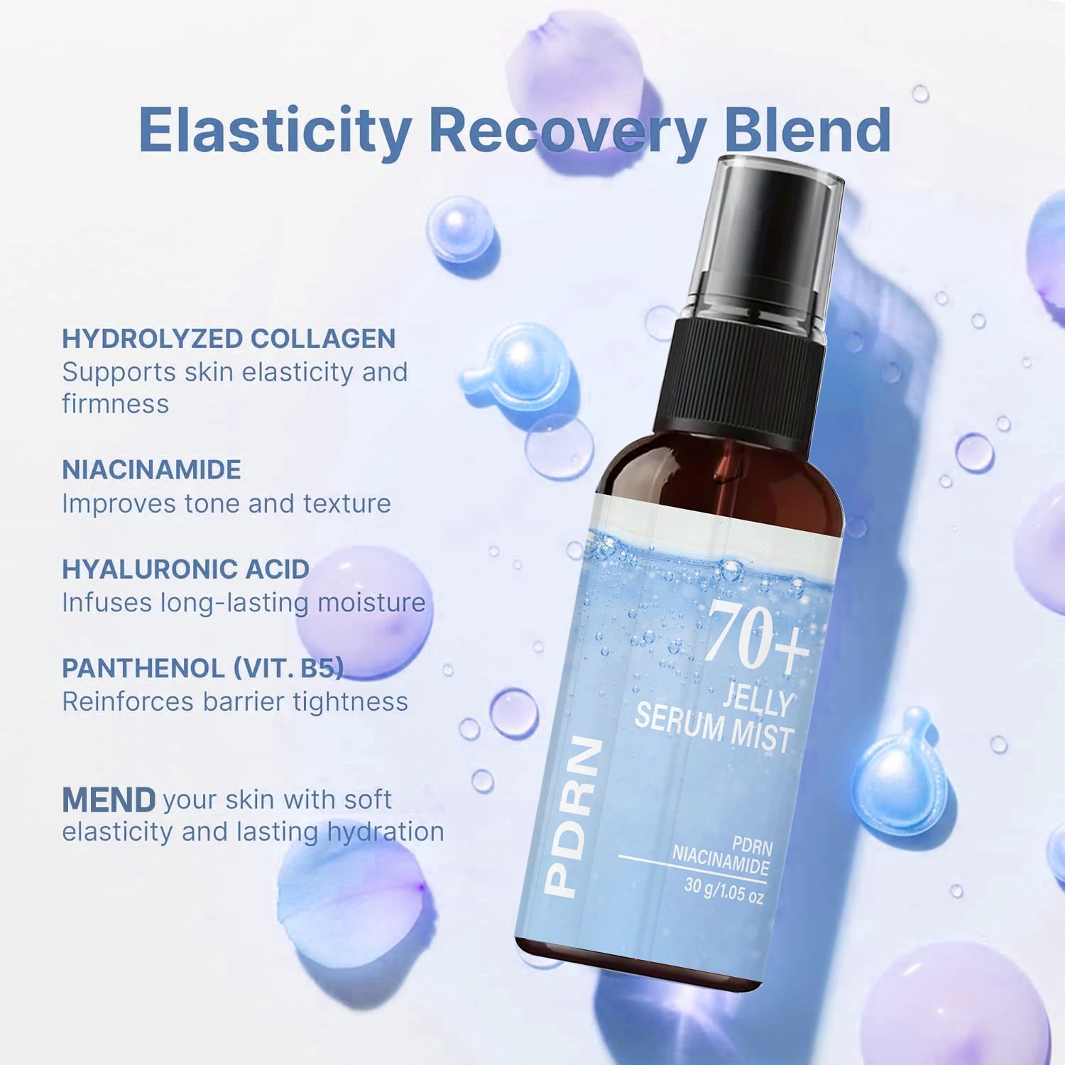 PDRN Jelly Serum Mist Collagen Niacinamide Hydrating Face Spray 30g - 1