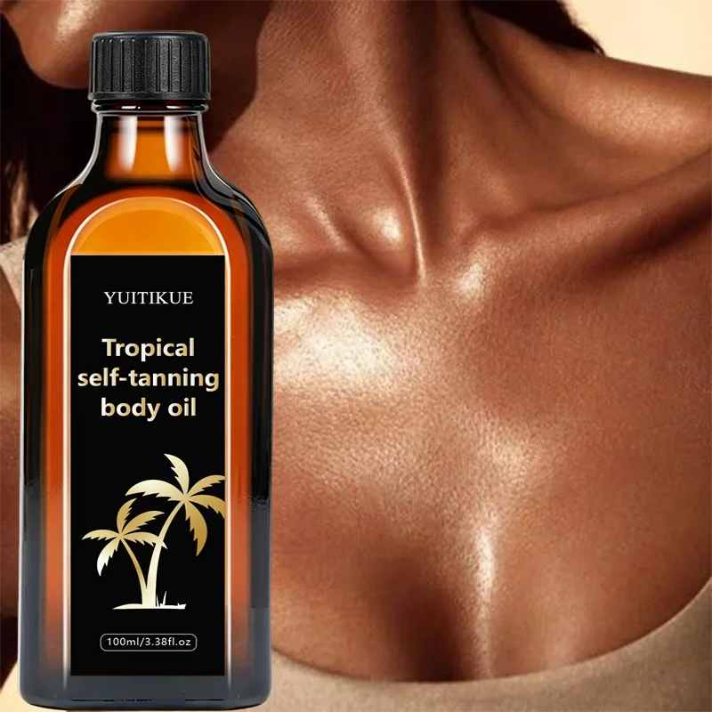 YUITIKUE Tropical Self Tanning Body Oil Natural Bronze Glow 100ml - 3