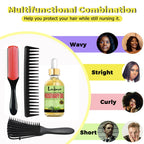 Lockmio Rosemary Hair Growth Oil and Curly Hair Detangling Brush Set