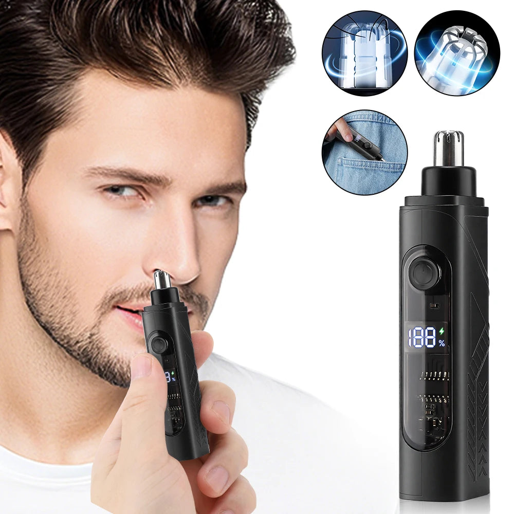 Rechargeable Electric Nose and Ear Hair Trimmer