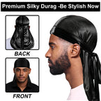 Silk Durag for Men Wave Cap Adjustable Breathable Hair Pirate Hat