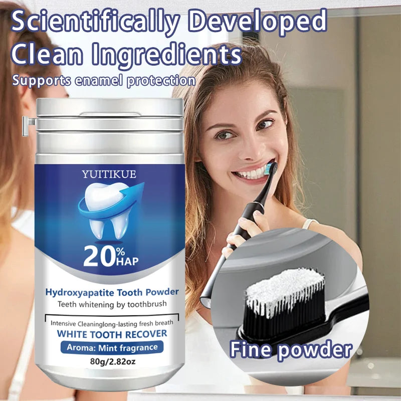 YUITIKUE 20% HAP Hydroxyapatite Toothpaste Teeth Whitening Mint Powder