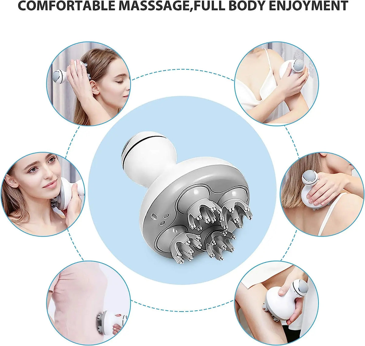 Electric Cordless Scalp Massager for Stress Relief and Hair Growth