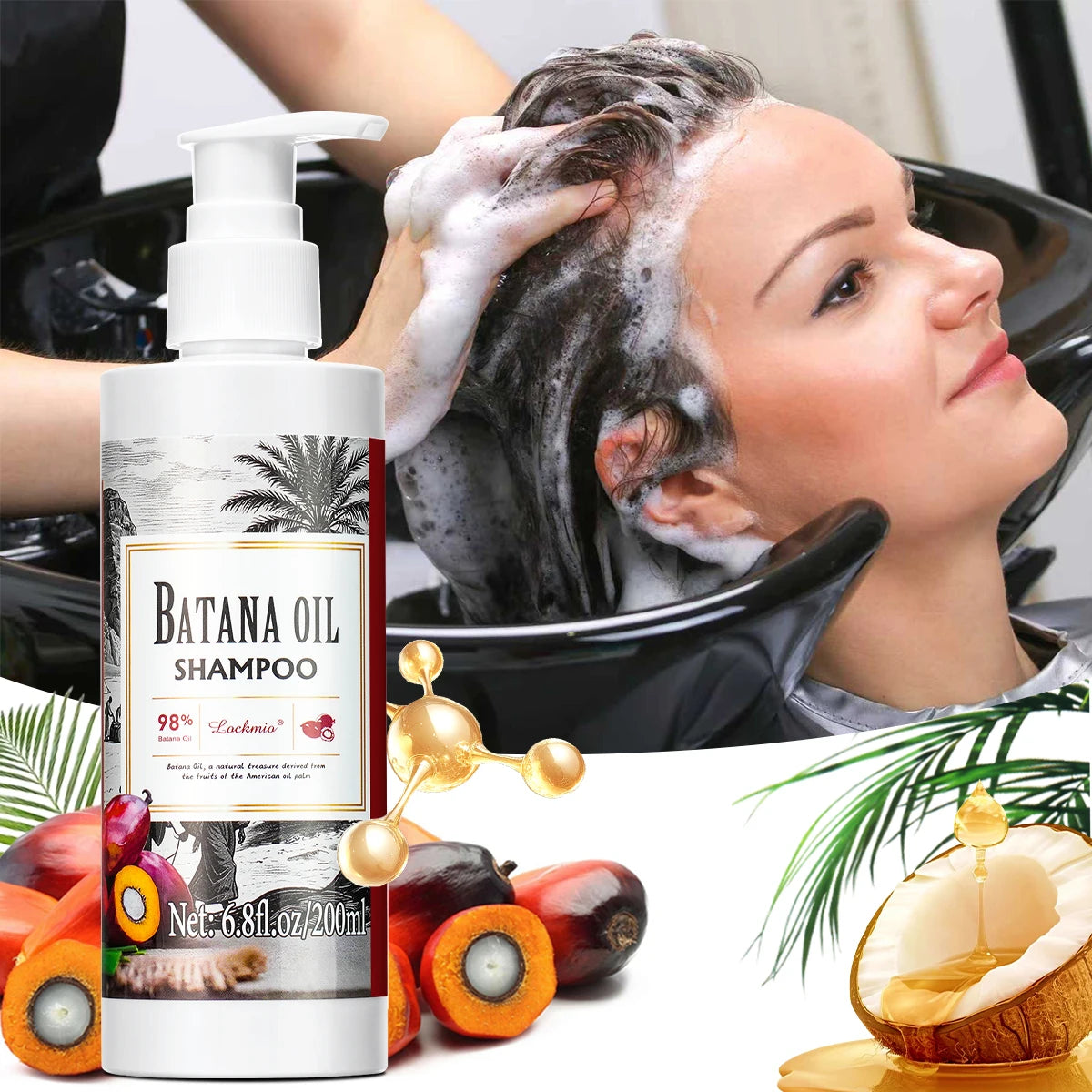 Batana Oil Shampoo Deep Cleansing Moisturizing Hair Growth Treatment