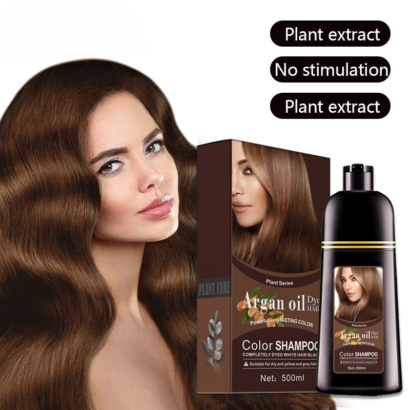 Argan Oil Permanent Hair Color Dye Shampoo 500ml