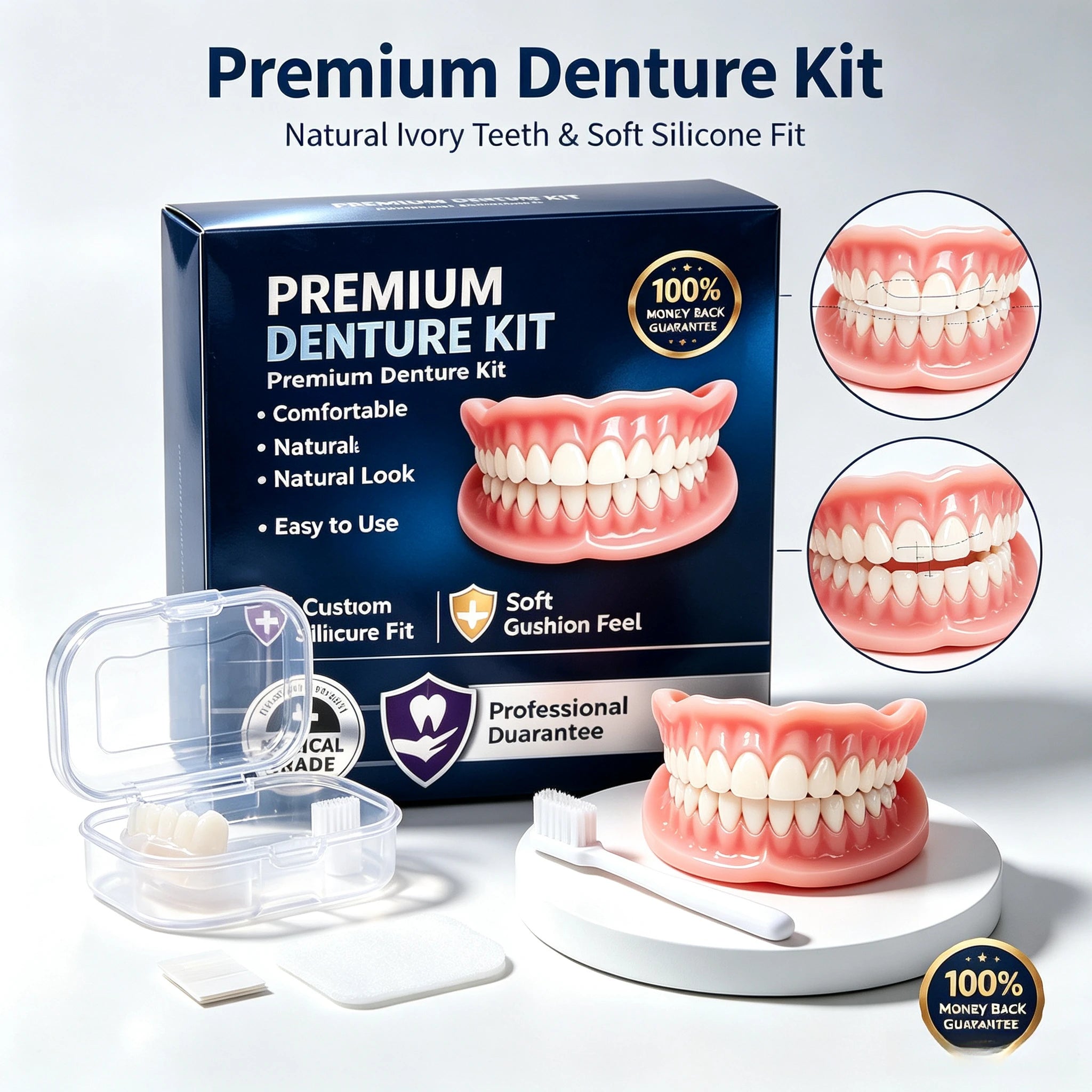Temporary Silicone Cosmetic Denture Kit for Natural Smile - 1