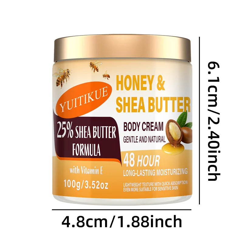 YUITIKUE 25% Shea Butter Body Cream 100g Honey Vitamin E Moisturizer