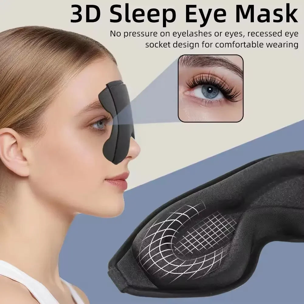 3D Contoured Memory Foam Sleep Mask for Total Light Blocking