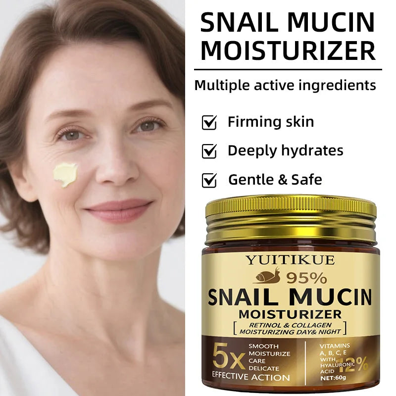 YUITIKUE 95% Snail Mucin Cream with Retinol and Collagen Face Moisturizer