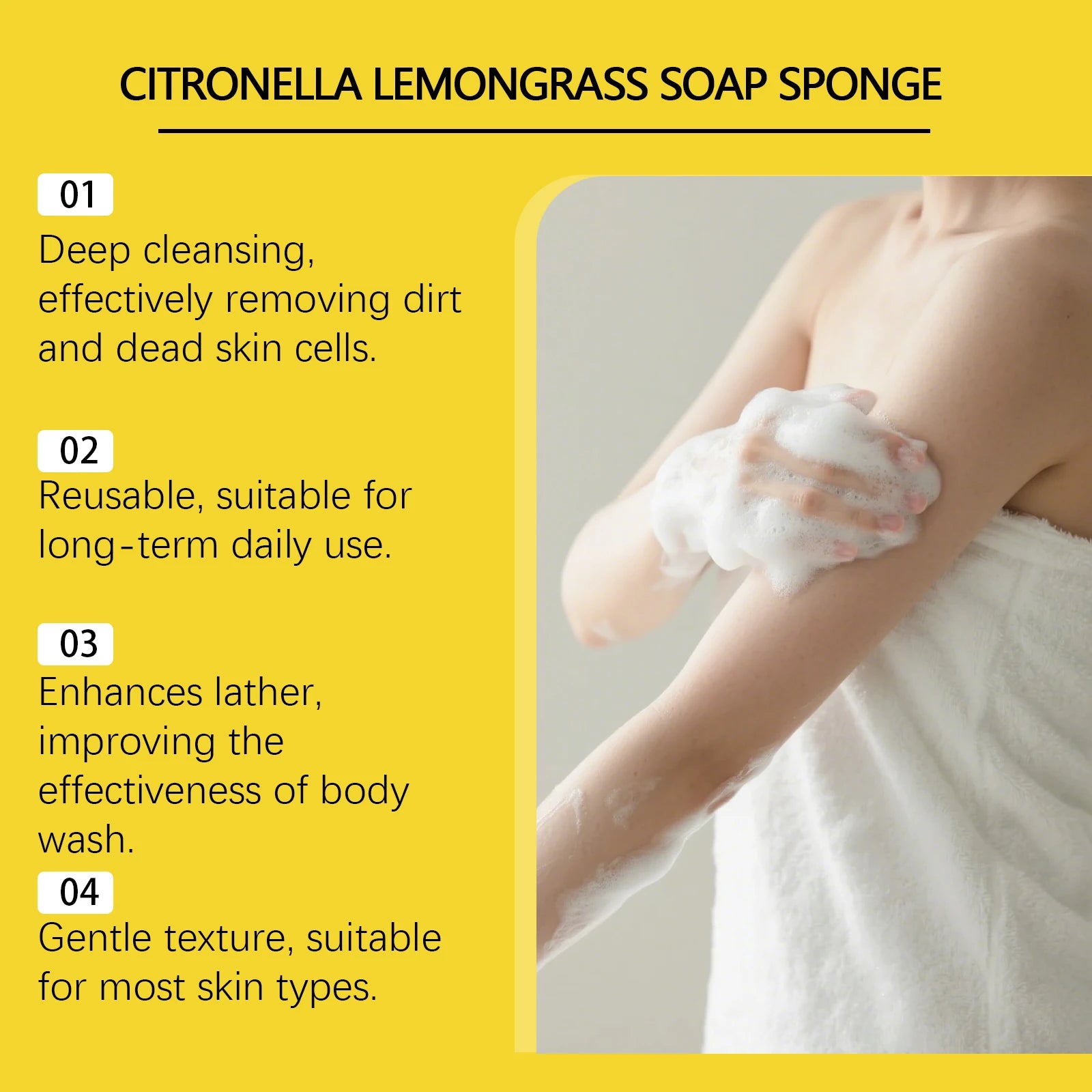 Exfoliating Bath Sponge for Daily Body Cleansing and Skin Refreshing - 10