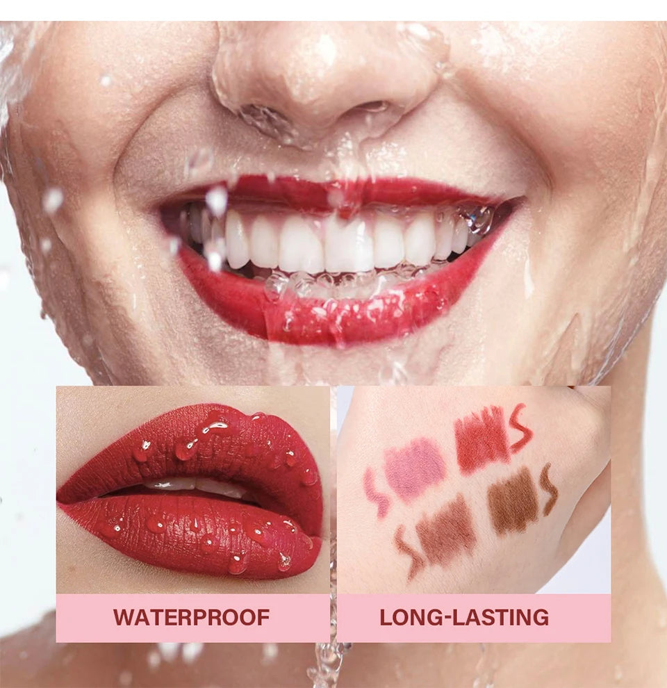Waterproof Long-Lasting Matte Lip Liner Pencil Set