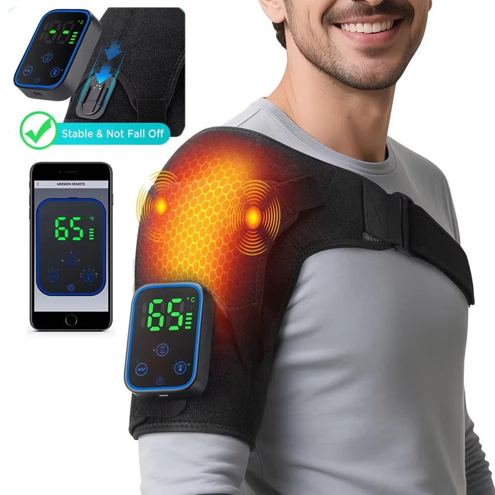 Wireless App-Controlled Heated Shoulder Massager for Muscle Relief - 33
