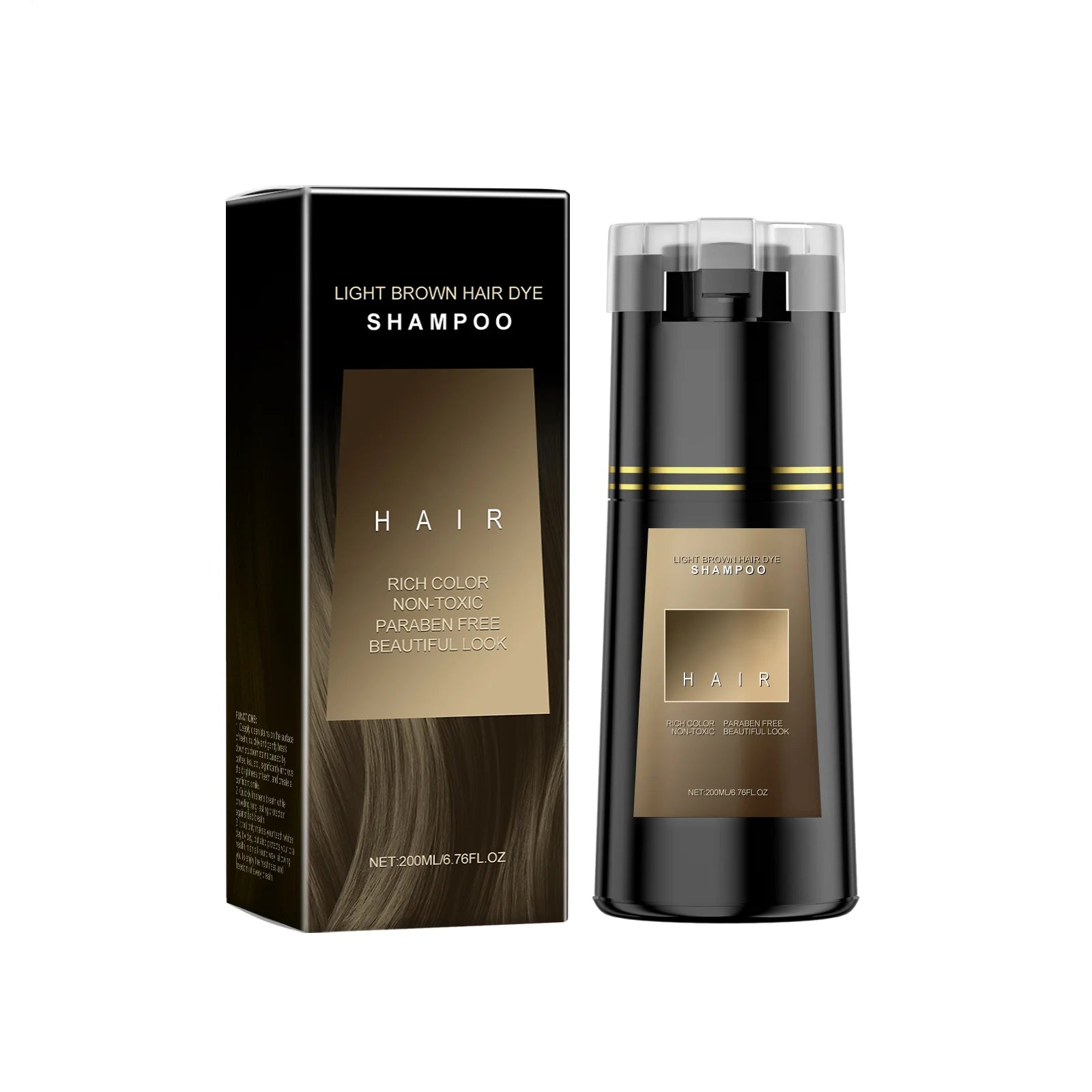 Permanent Hair Dye Shampoo for Gray Hair Coverage 200ml