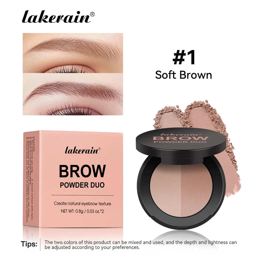 Two-Color Waterproof Eyebrow Powder Palette for Defined Brows - 17