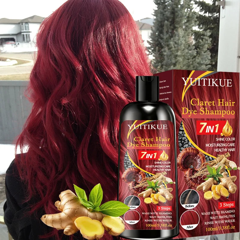 7 in 1 Claret Herbal Hair Dye Shampoo 100ml