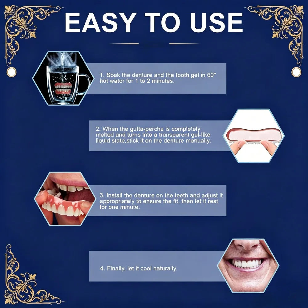 Custom Moldable Cosmetic Denture Set for Temporary Smile - 4