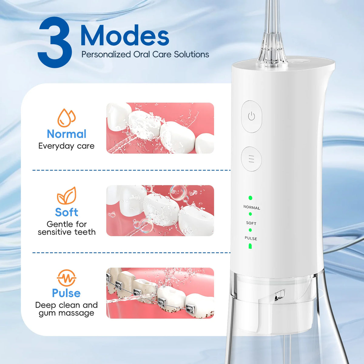 Portable Cordless Water Flosser for Teeth Cleaning
