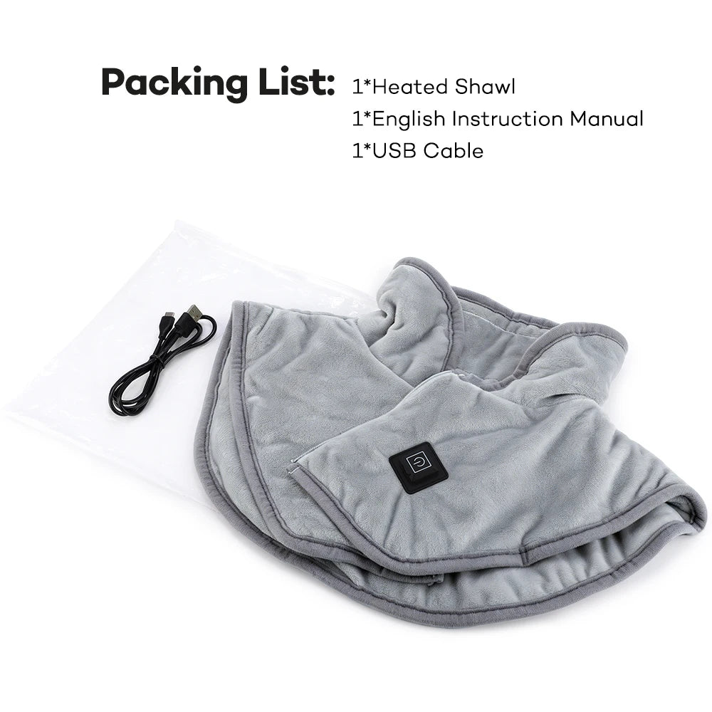 USB Heated Shoulder and Neck Shawl Wrap