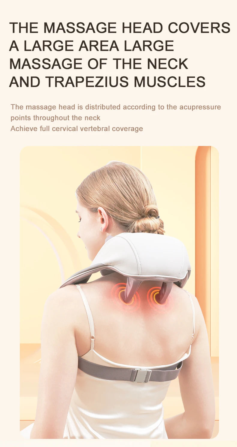 Wireless 6D Deep Tissue Neck and Shoulder Massager with Heat