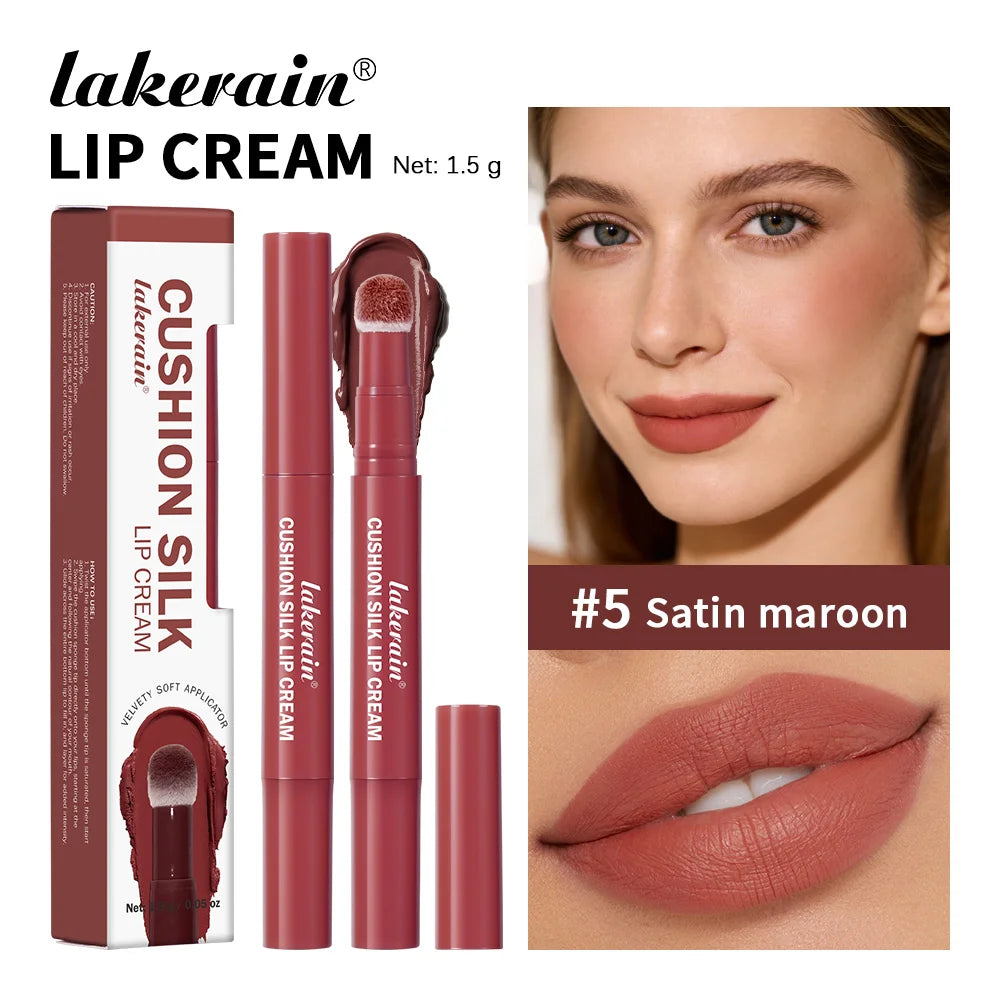 2-in-1 Velvet Lip Cream and Blush with Cushion Applicator