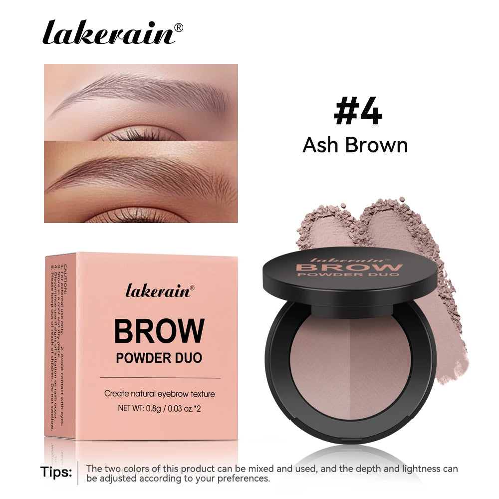 Two-Color Waterproof Eyebrow Powder Palette for Defined Brows