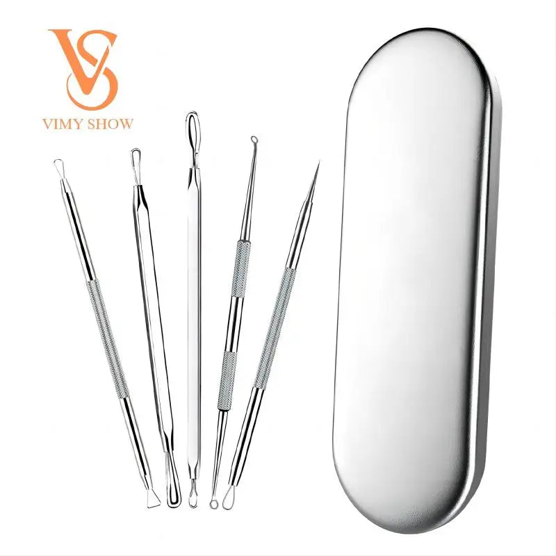 Professional Stainless Steel Blackhead and Pimple Extractor Tool Kit