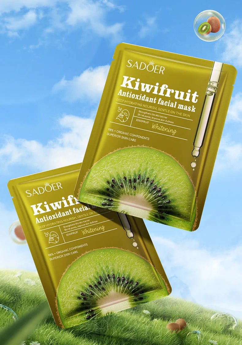 Sadoer Kiwi Fruit Moisturizing Facial Mask Sheet Set