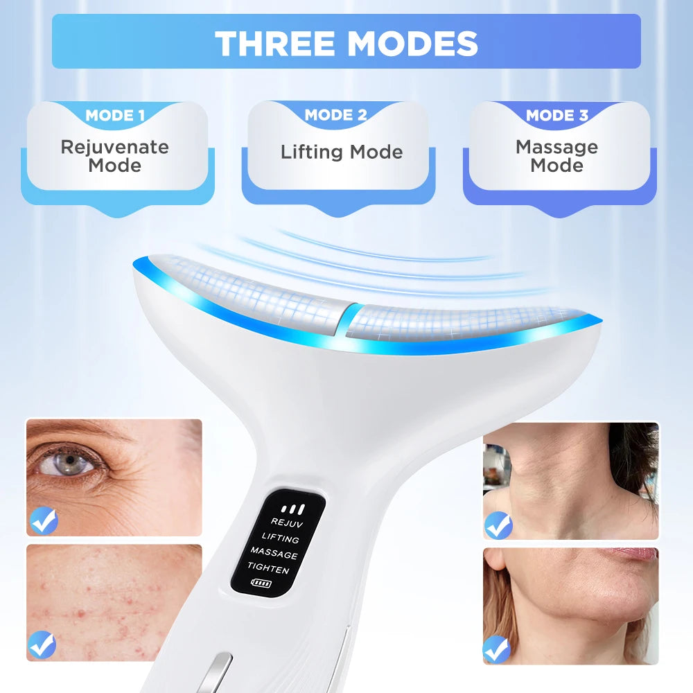 LED Facial and Neck Skin Tightening Massage Device