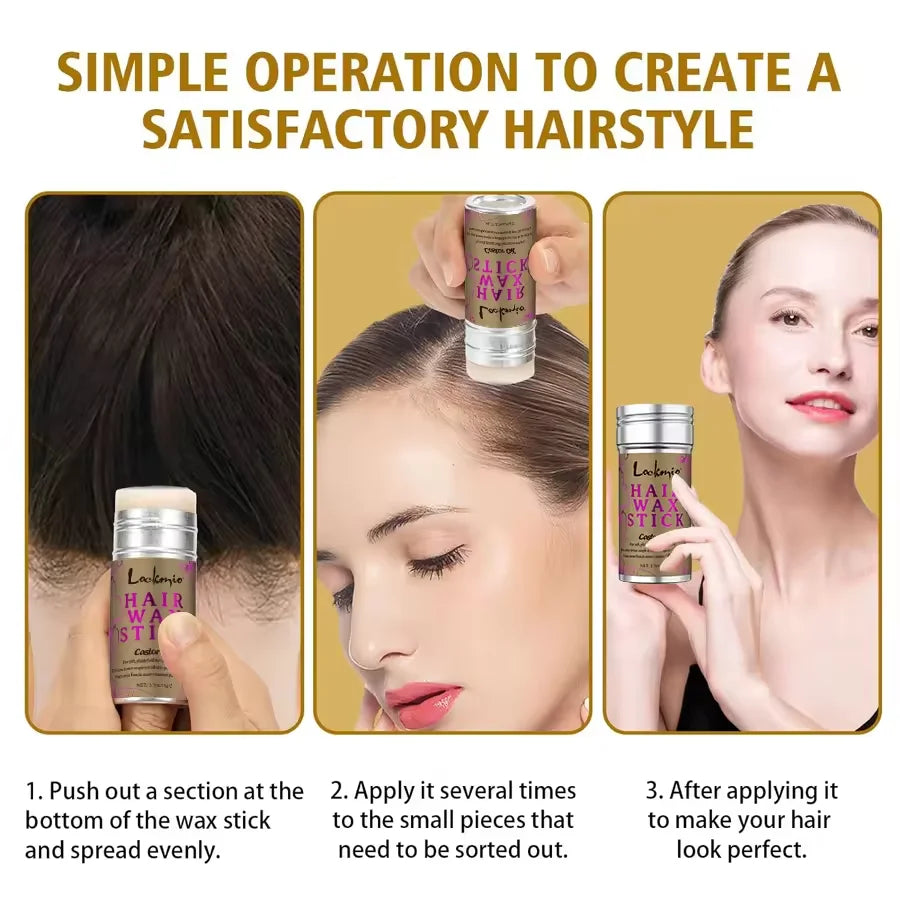 75g Solid Hair Wax Stick with 3 Piece Styling Comb Set - 4