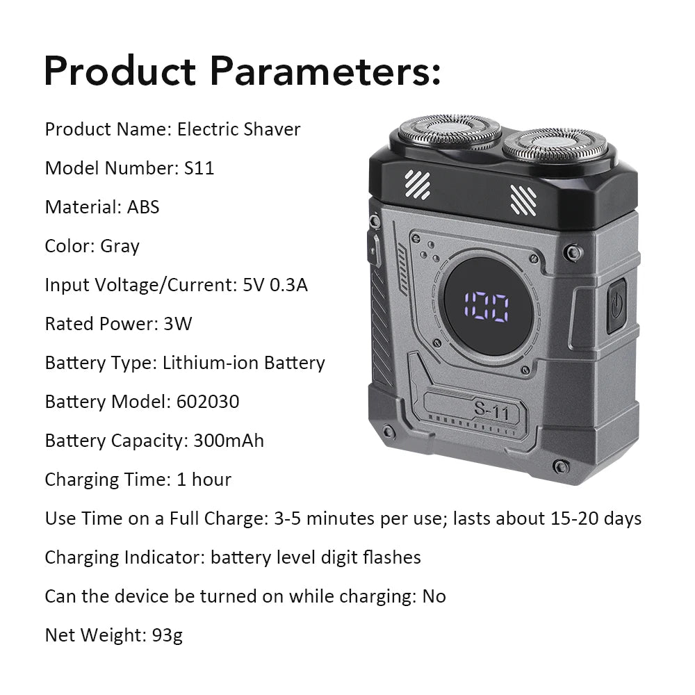 Portable Electric Shaver for Travel and Daily Grooming