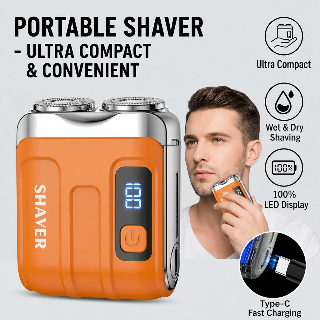 Portable Electric Shaver with LED Display for Wet and Dry Grooming