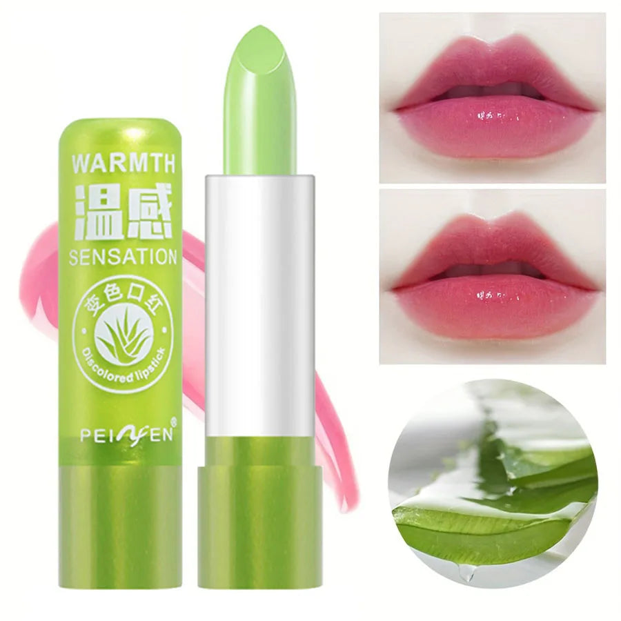 12PCS Aloe Vera Moisturizing Color Changing Lip Balm Set - 3