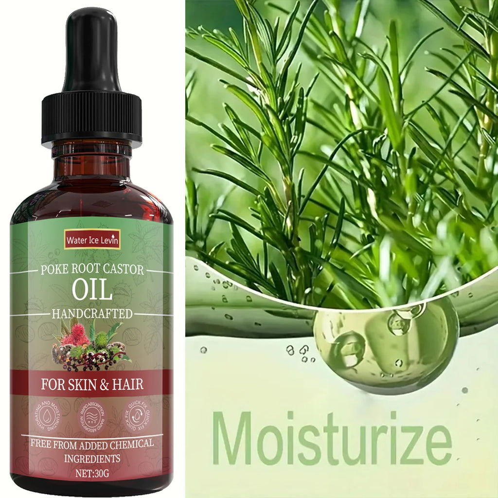 Poke Root Castor Oil Natural Moisturizing Serum for Skin and Hair