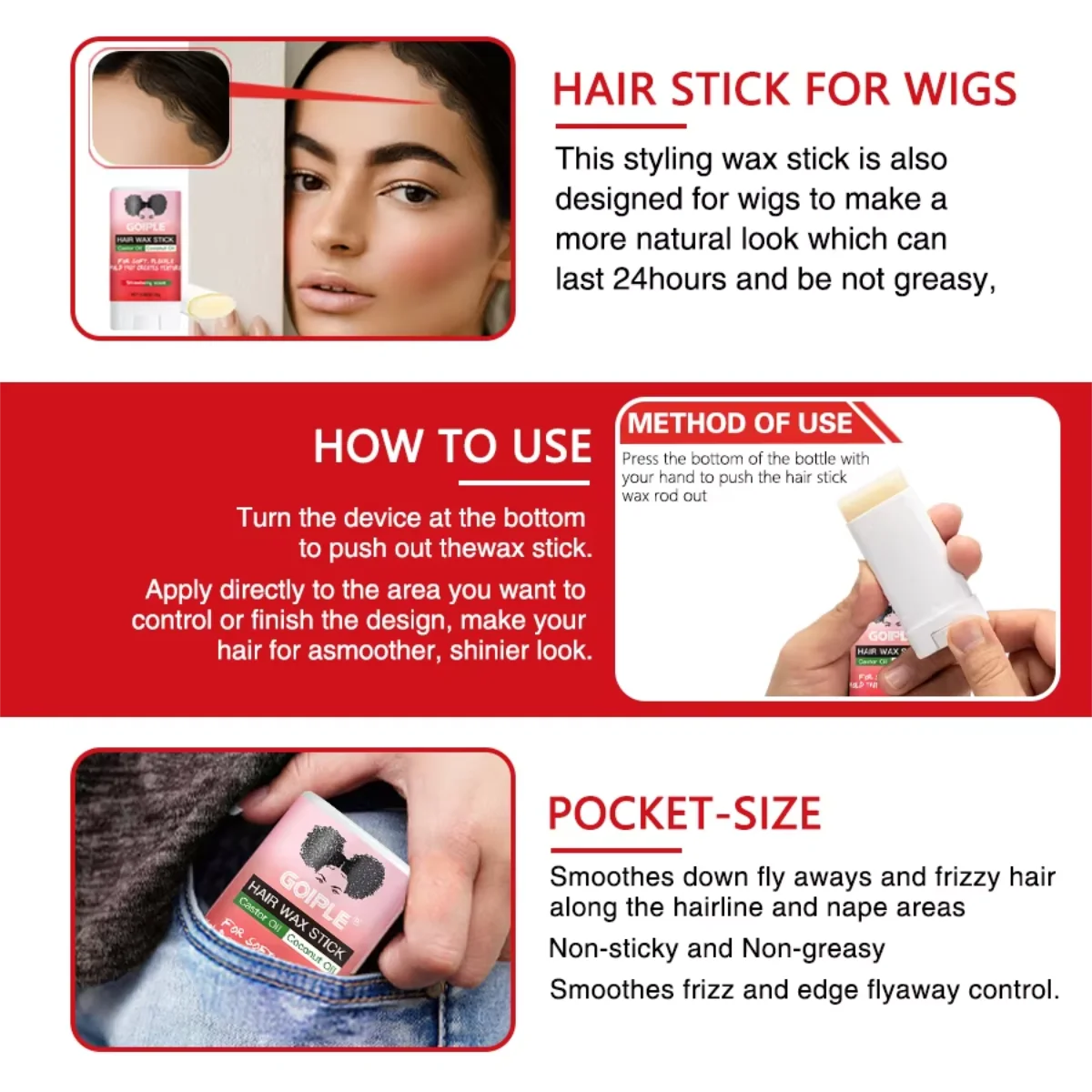 Goiple Lace Wig Installation Kit Adhesive Remover and Styling Tools - 22