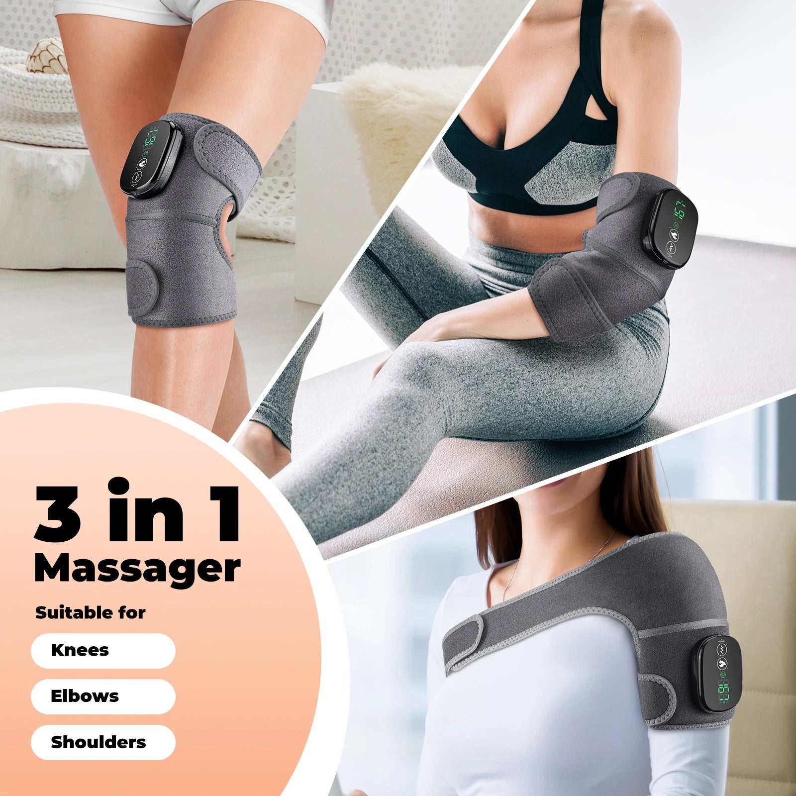 Cordless Heated Knee Massager with Vibration Therapy - 9