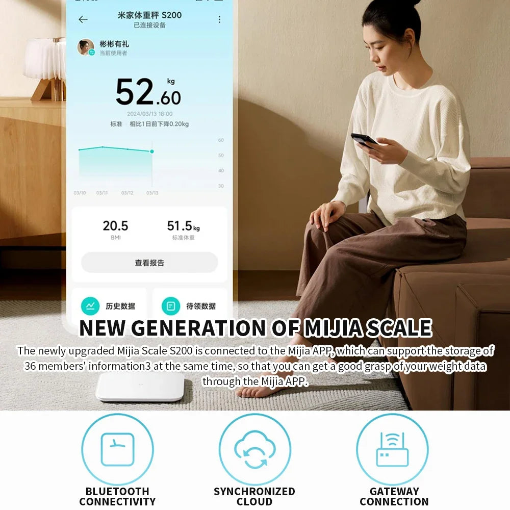 Mijia S200 Smart Weight Scale High Precision Body Balance Analyzer - 12