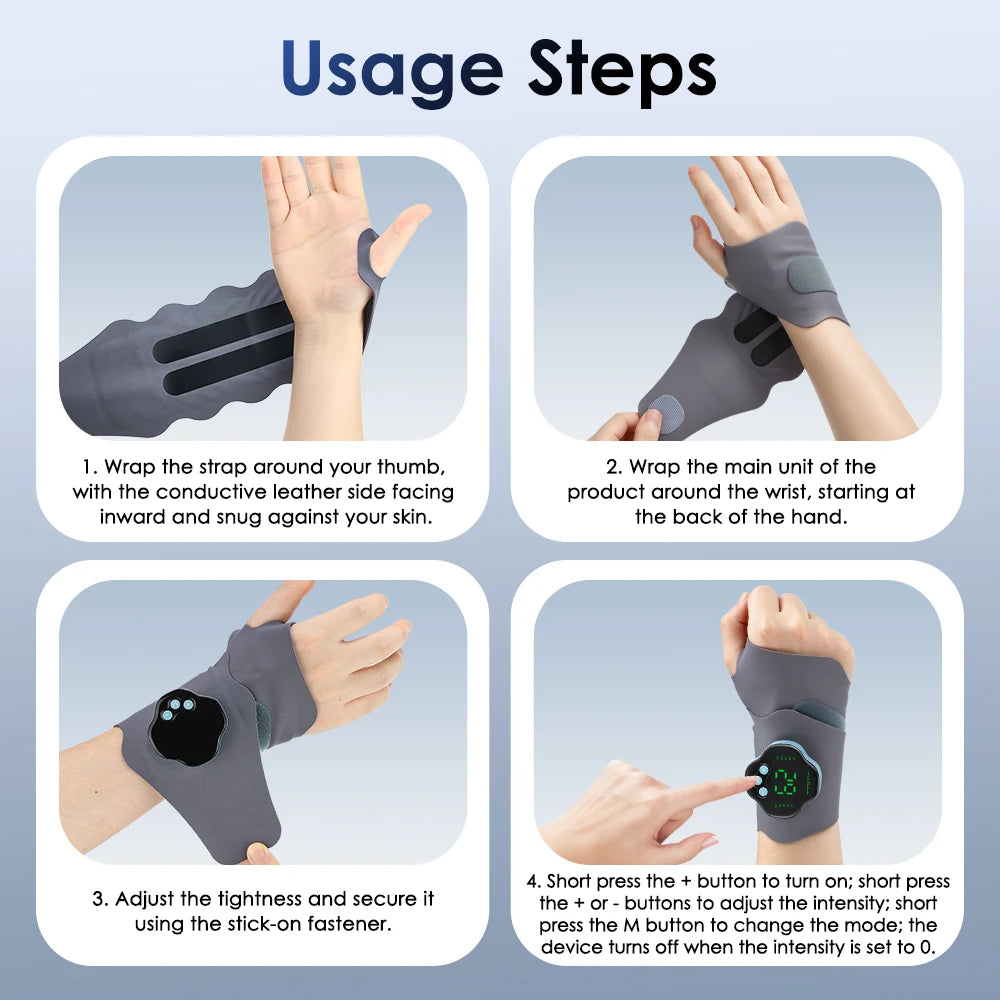 Electric Microcurrent Wrist Massager for Pain Relief