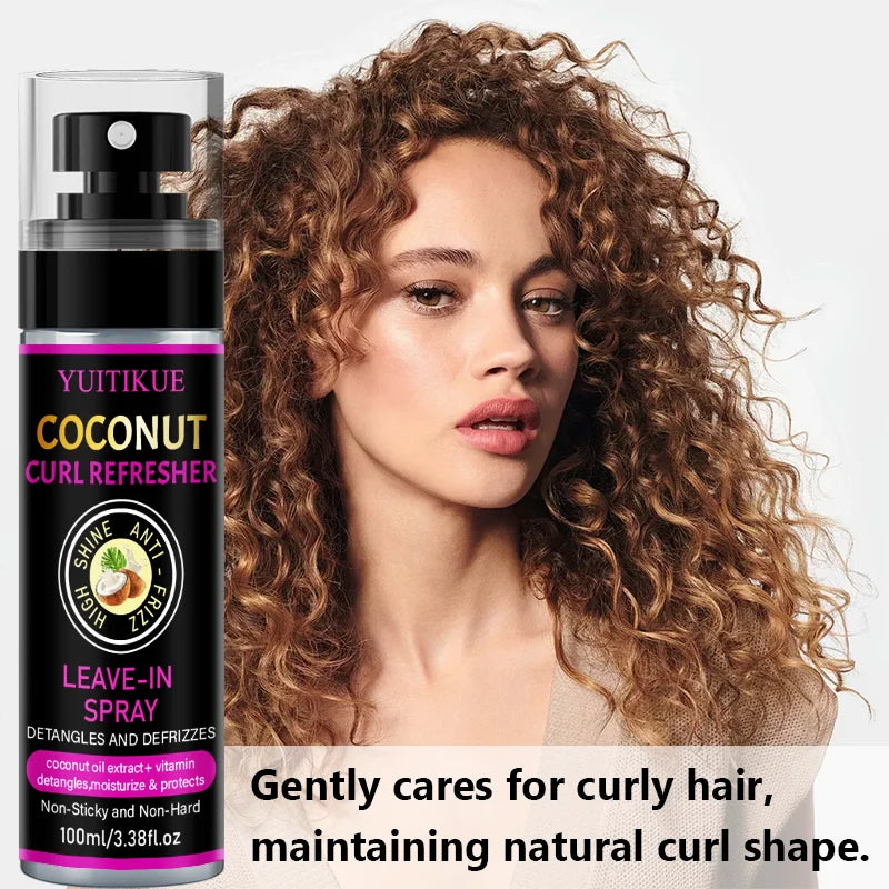 YUITIKUE Coconut Curl Refresher Spray Anti Frizz Detangling Hair Mist
