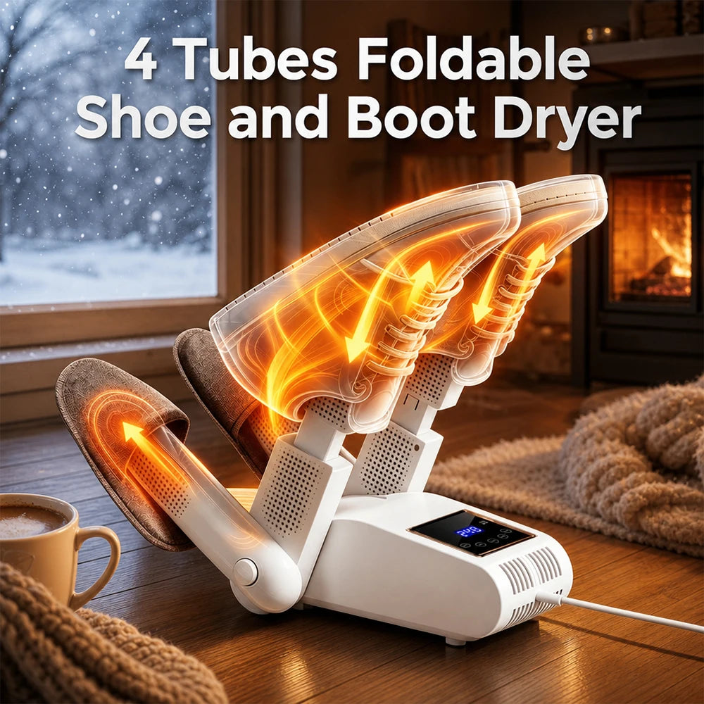 Foldable Electric Shoe and Boot Dryer with Timer
