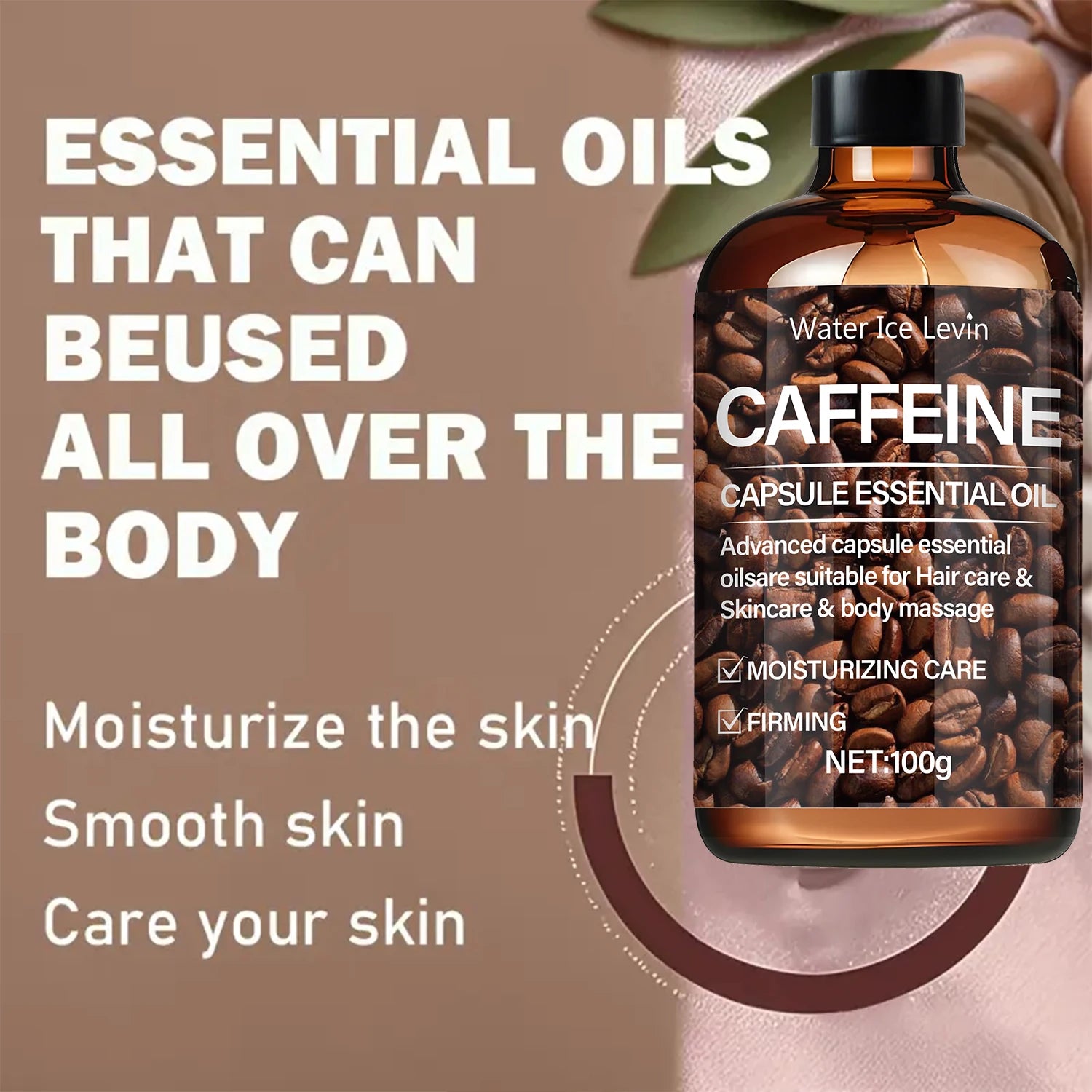 Caffeine Capsule Essential Oil 100g Hair Skin and Body Moisturizer