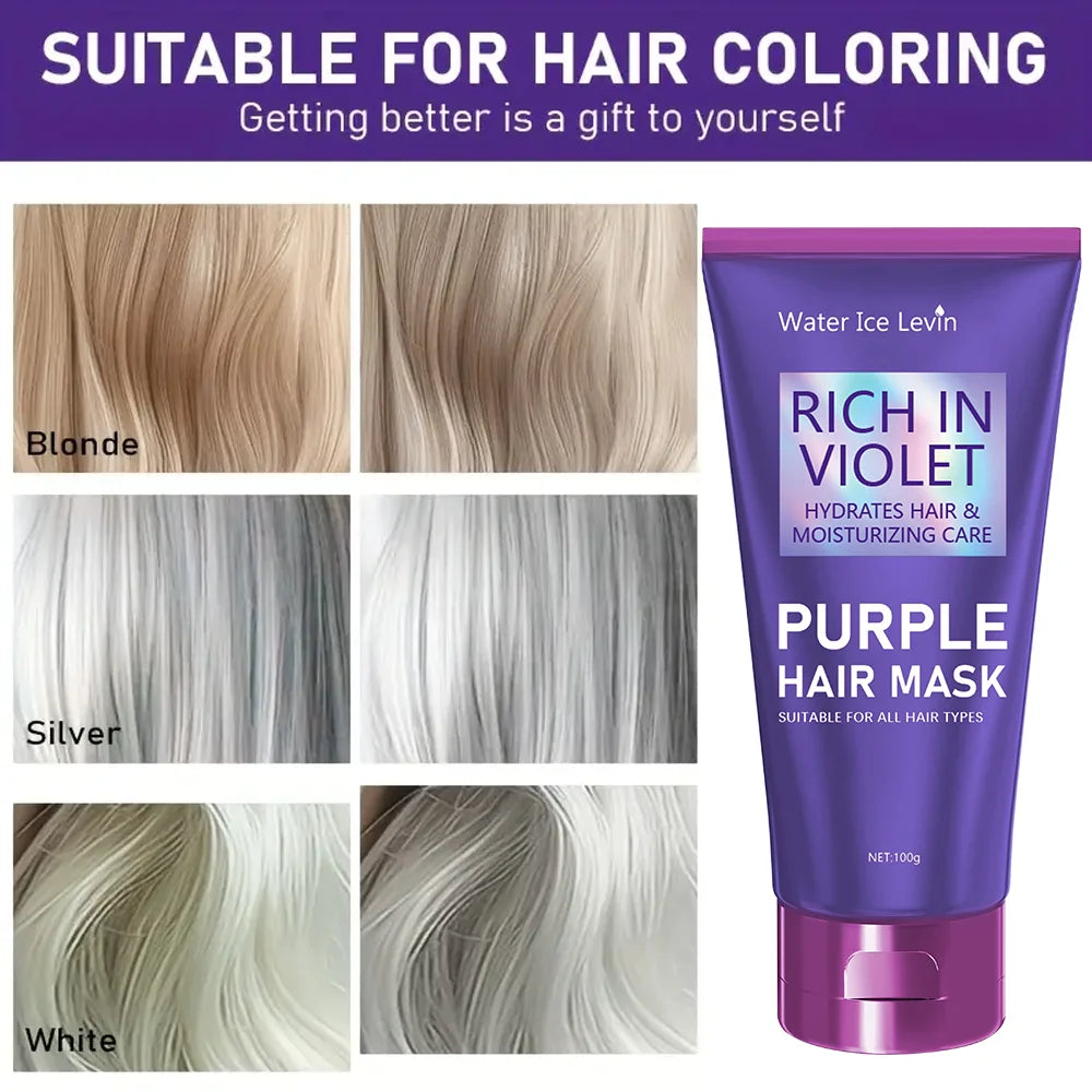 Purple Hair Mask Keratin Deep Conditioning Treatment for Damaged Hair - 4