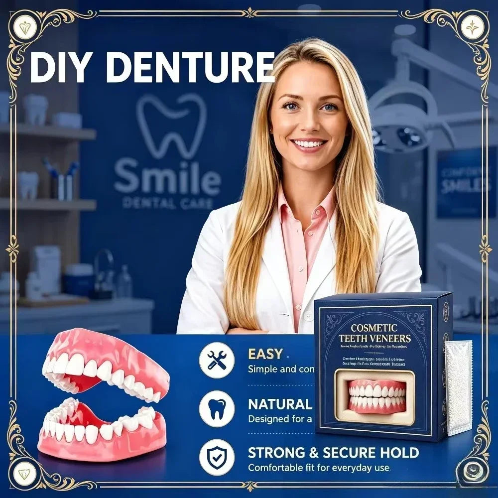 Full Mouth Cosmetic Denture Set with Storage Case